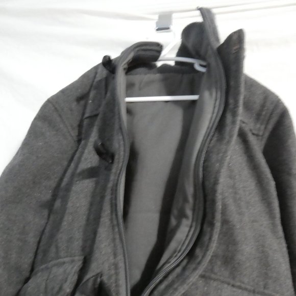 BIG CHILL | size 4 | Reversible Charcoal Hooded Toggle and Zip-Up Coat | GUC - Picture 15 of 16